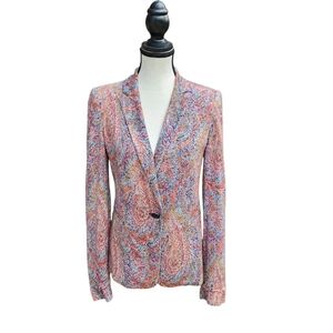 Zara Basic Paisley Print Blazer Small